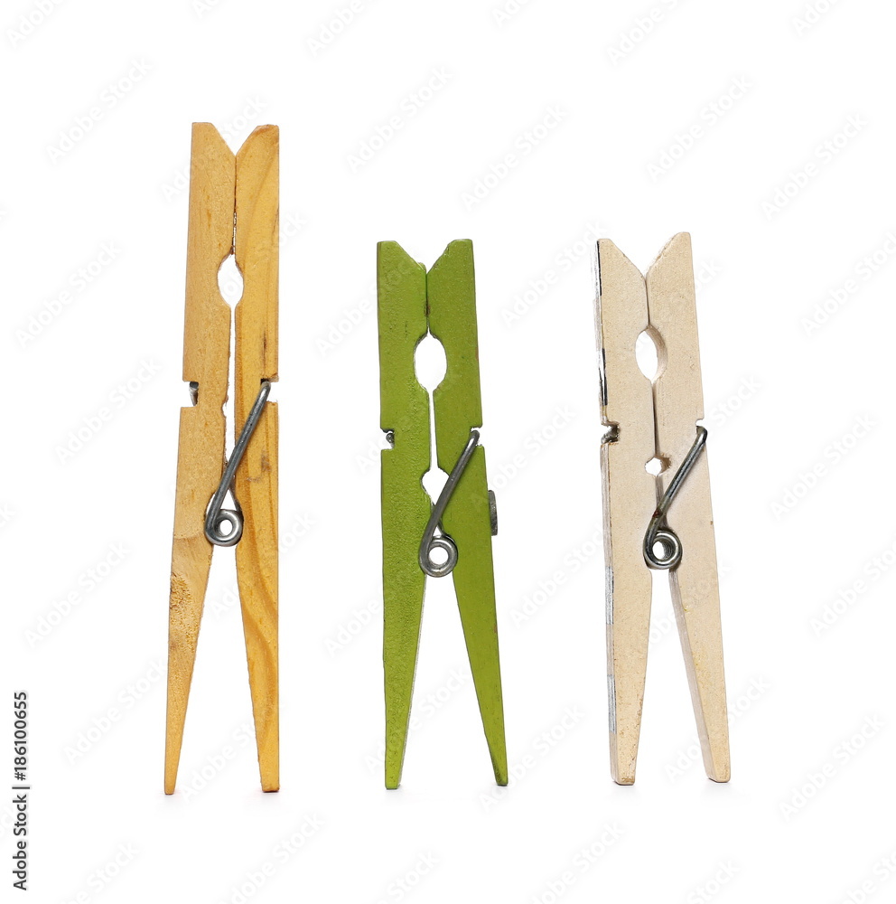 Clothespins isolated on white background Clothespins isolated on white background