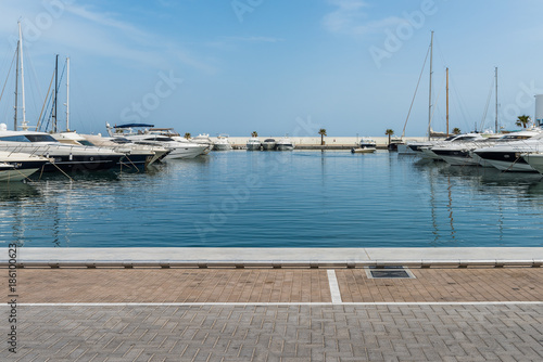 Yachthafen Renderbackplate von Santa Eularia auf Ibiza Spanien 1