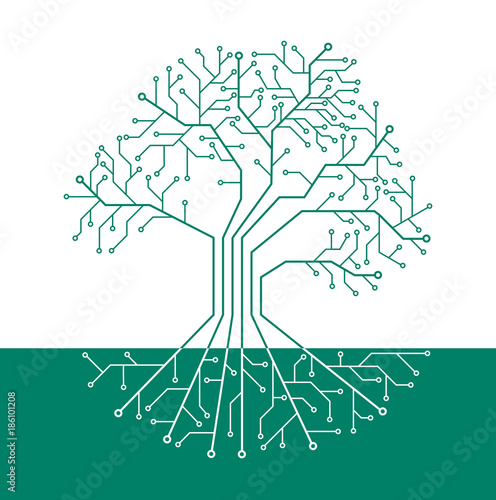 Printed circuit like tree with root