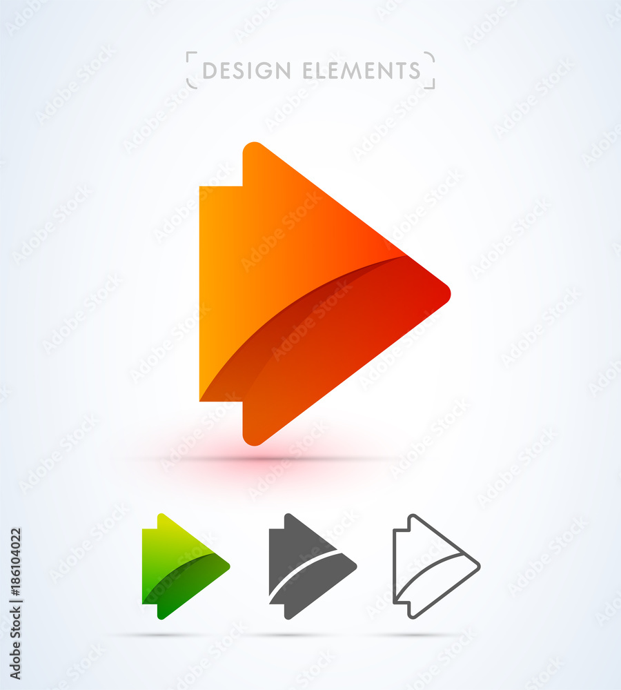 Vector abstract arrow icons. Material design, flat, line art style. Logo, application icon, map direction signs bundle Vector abstract arrow icons. Material design, flat, line art style. Logo, application icon, map direction signs bundle