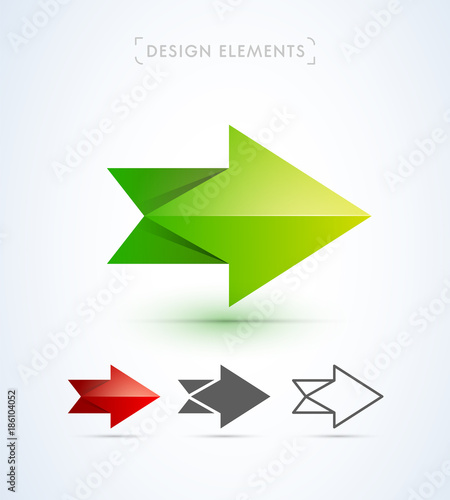 Free Download Vector abstract arrow icons. Material design, flat, line art style. Logo, application icon, map direction signs bundle - GFXLoad