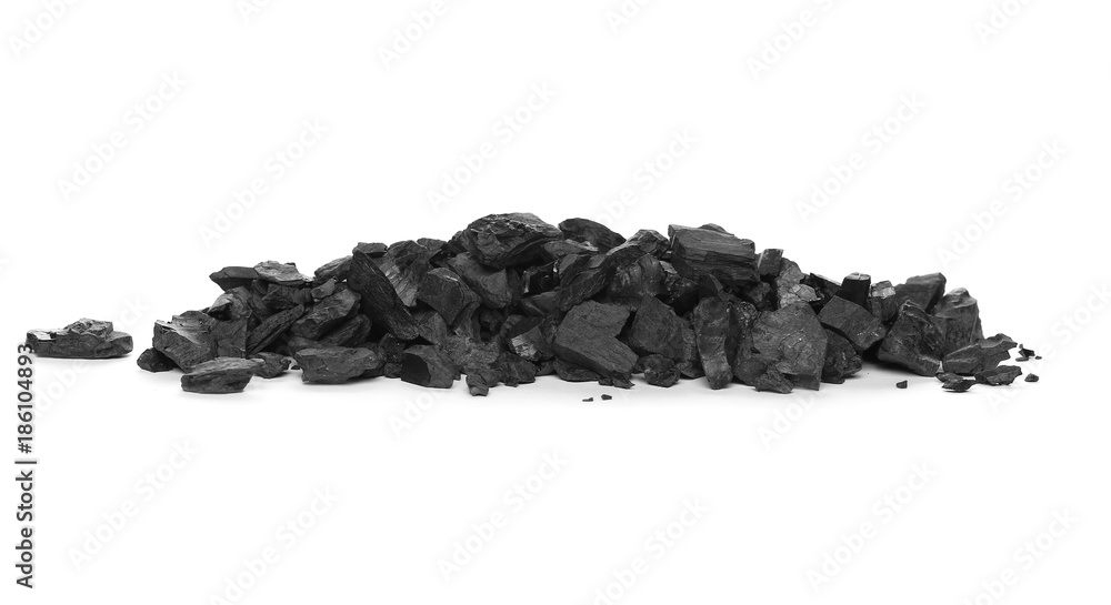Coal pile isolated on white background Coal pile isolated on white background