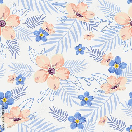 Flowers themed Repeating Pattern.