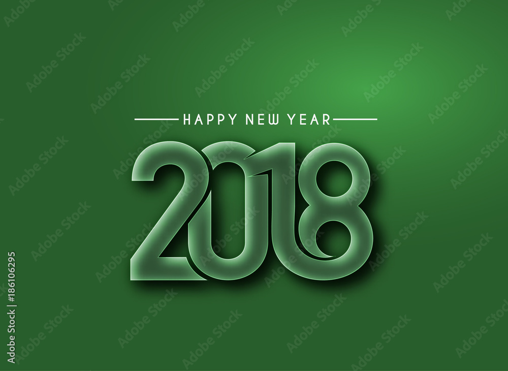 Happy new year 2018 Text Design Vector illustration Happy new year 2018 Text Design Vector illustration