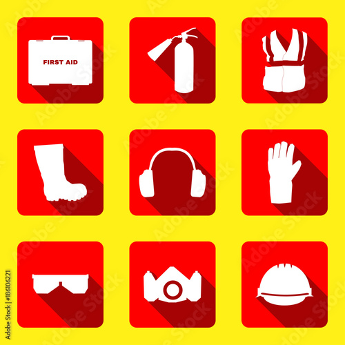 Occupational Safety and Health icons and signs set