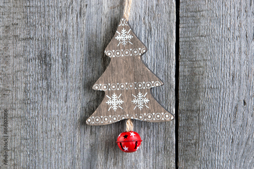 Christmas decorations on wooden background Christmas decorations on wooden background