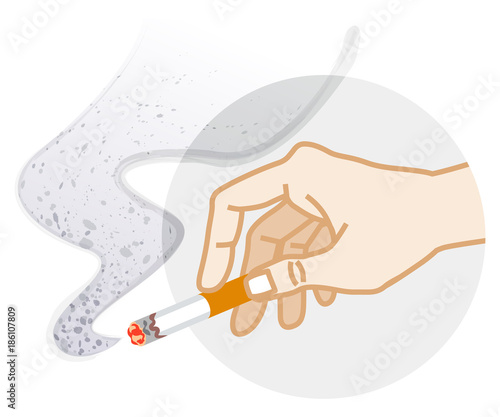 Hand holding a Cigarette - Smoking risk clip art