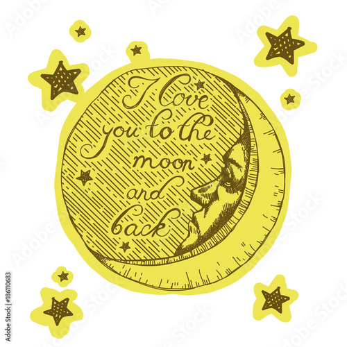 i love you to the moon and back illustration