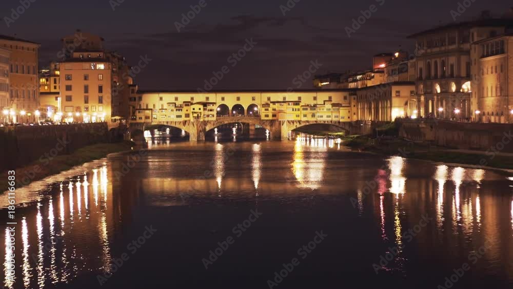 night view of the ponte del vecchio in florence, italy night view of the ponte del vecchio in florence, italy