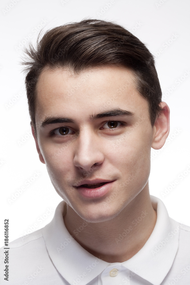Portrait of a Teenage Boy in Shirt.