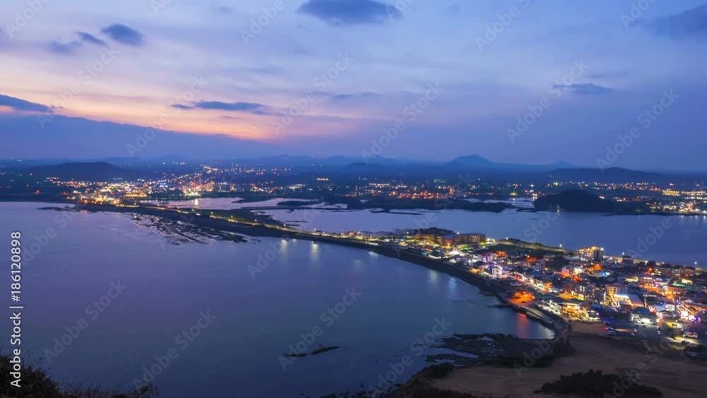 Timelapse of Seongsan Ilchulbong at Night, Jeju Island, South Korea, 4K Time lapse Timelapse of Seongsan Ilchulbong at Night, Jeju Island, South Korea, 4K Time lapse