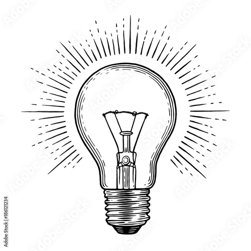 Fotomurale Engraving light bulb