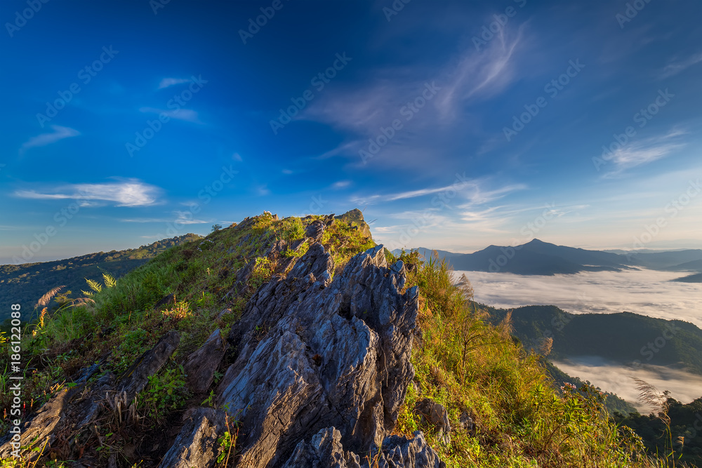 Fototapeta premium beautiful sunrise and View Point in Thailand