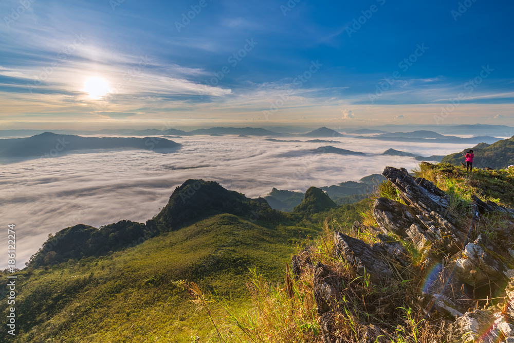 beautiful sunrise and View Point in Thailand

