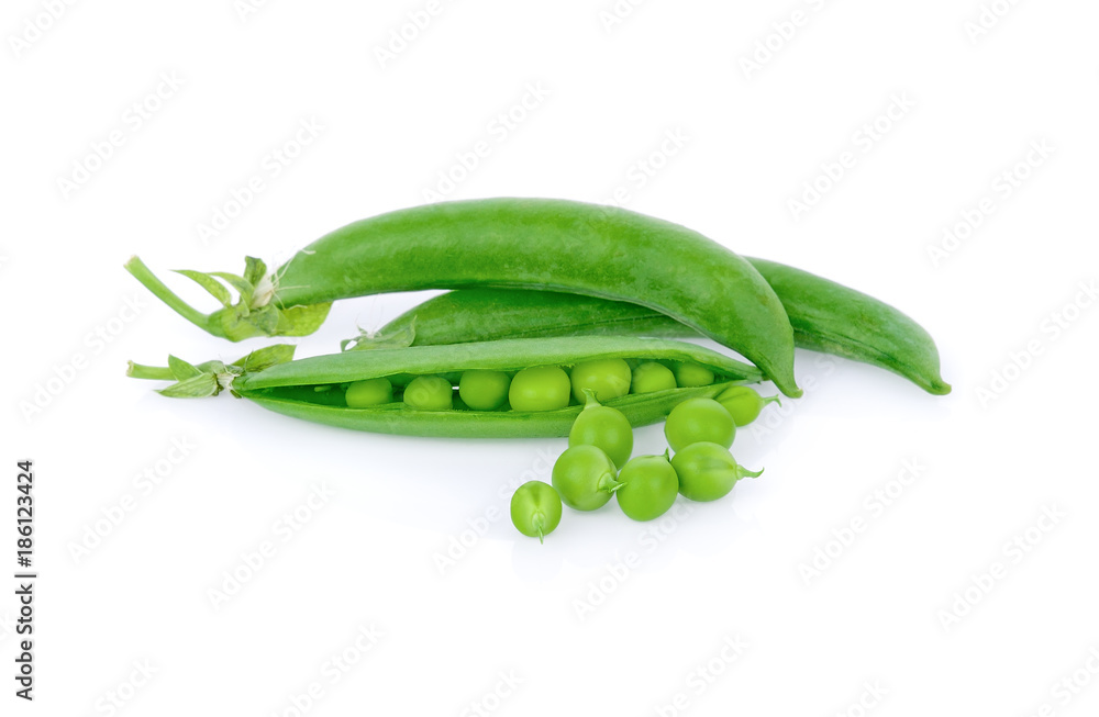 green snap peas isolated on white green snap peas isolated on white