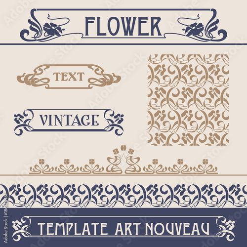 Set vectors art nouveau - lots of useful elements to embellish your layout