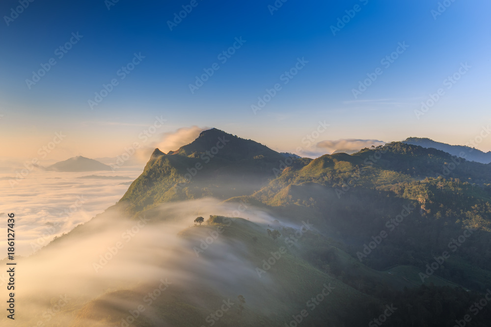 beautiful sunrise and View Point at Chiangrai Thailand