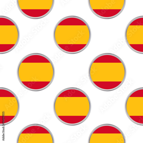 Free Download Seamless pattern from the circles with flag of Spain. - GFXLoad