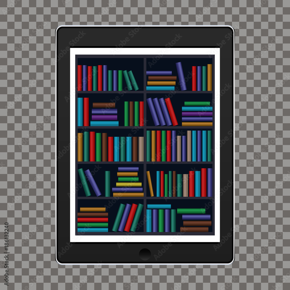E-library, e-book or tablet. vector illustration. E-library, e-book or tablet. vector illustration.