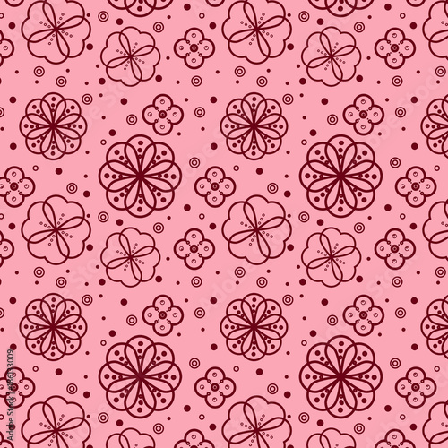 Abstract seamless pattern. Floral wallpaper with cute flowers