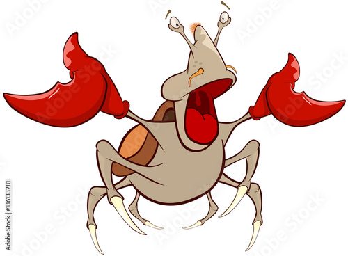 Illustration of a Cute  Crab. Cartoon Character