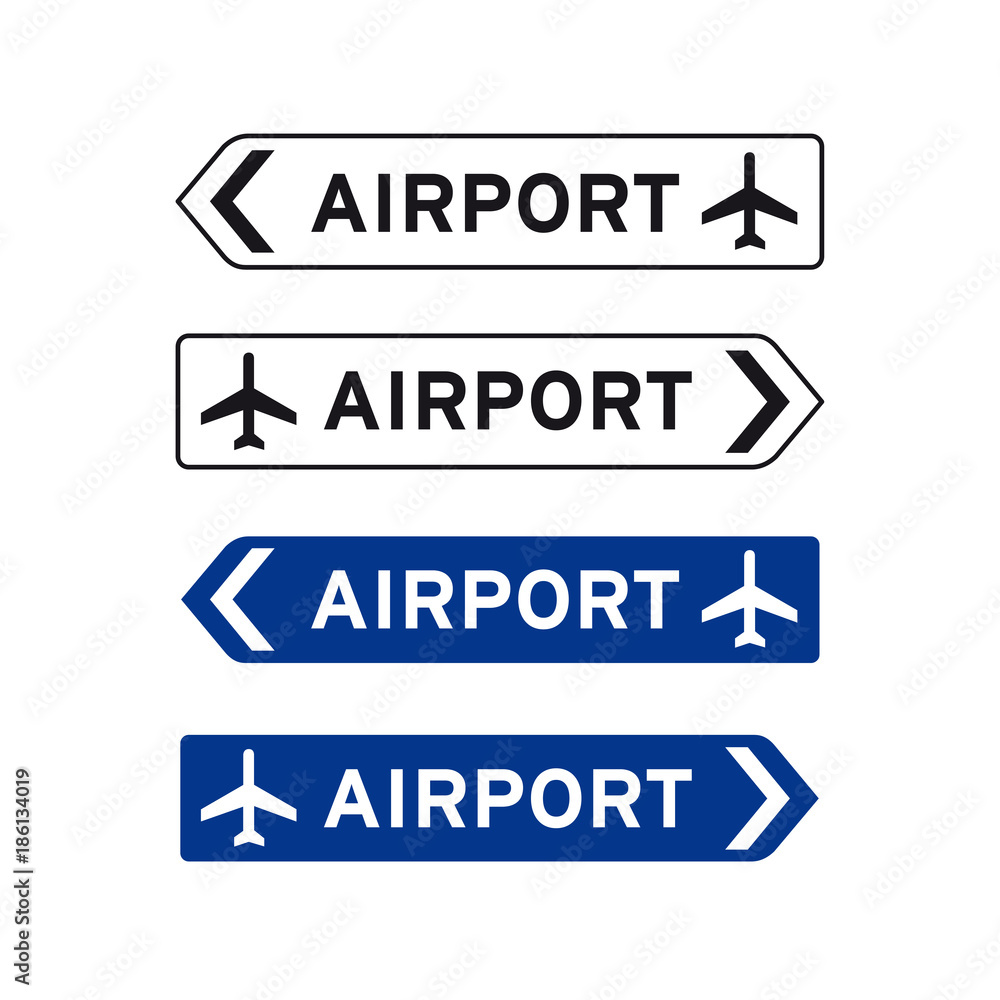 Airport airfield aerodrome airdrome sign set Airport airfield aerodrome airdrome sign set