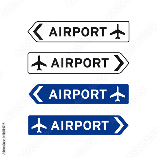 Airport airfield aerodrome airdrome sign set