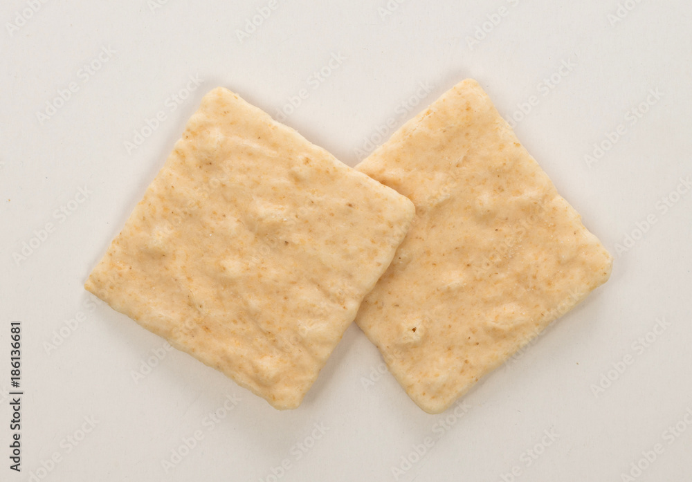 Simple square crackers isolated Simple square crackers isolated