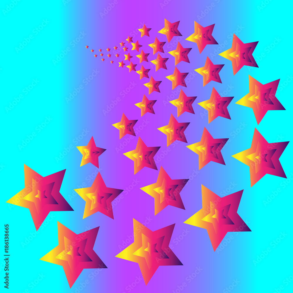 Holiday bright pattern of shiny sparkles and sequins in the form of stars on a bright background in disco style Holiday bright pattern of shiny sparkles and sequins in the form of stars on a bright background in disco style