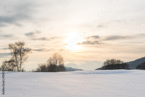 Wallpaper Mural montagne d'inverno con neve Torontodigital.ca