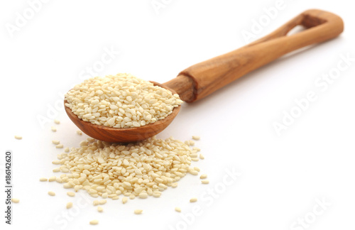 Peeled sesame seeds photo