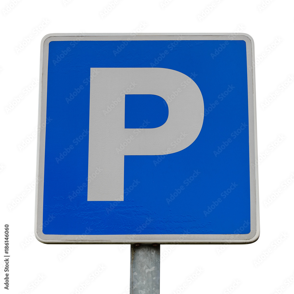 road sign parking isolated on white background road sign parking isolated on white background