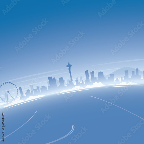 Seattle Skyline Aerial View