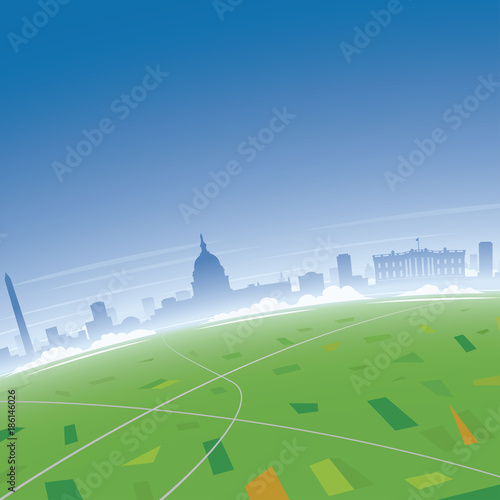 Washington Skyline Aerial View