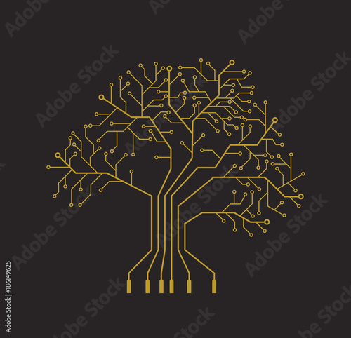 Printed circuit like gold tree