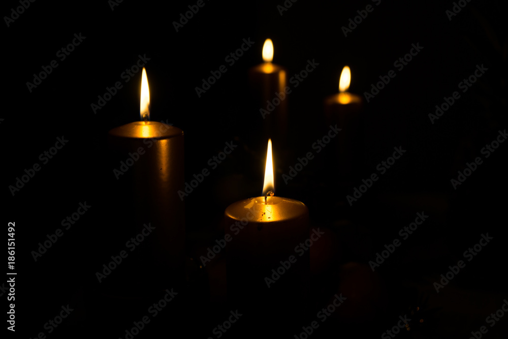 Candles burning in the dark. Slovakia