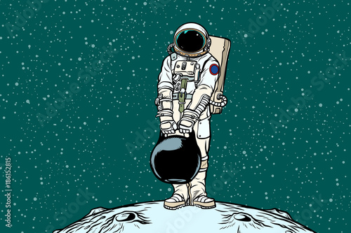 Astronaut with cargo weights