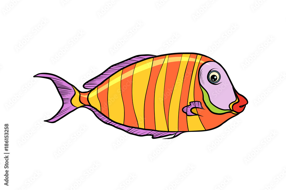 Naklejka premium Isolated cichlid aquarium fish