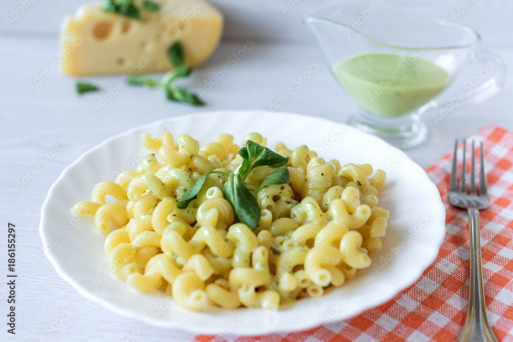 pasta with pesto sauce pasta with pesto sauce