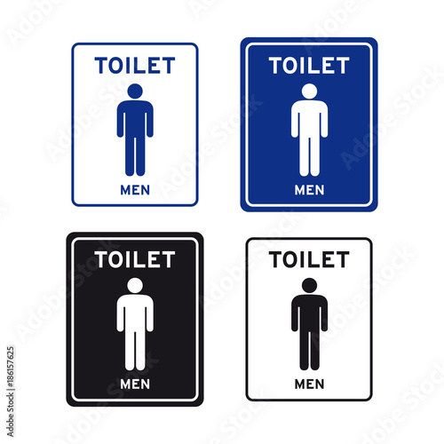 Toilet bathroom lavatory restroom toilette dressing sign set