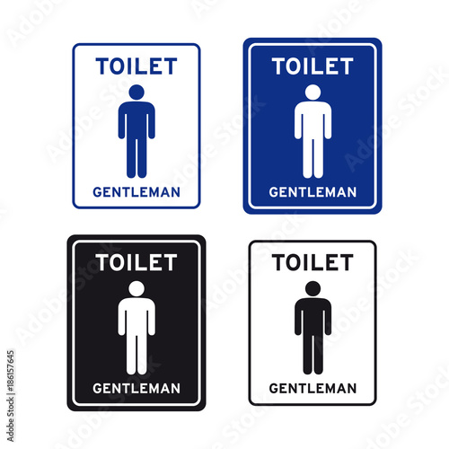 Toilet bathroom lavatory restroom toilette dressing sign set