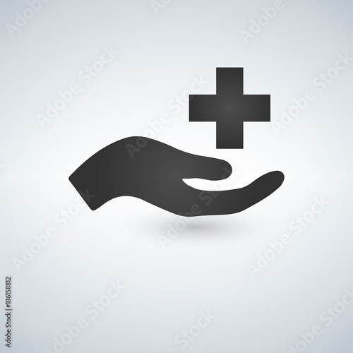 Vector medical care Icon ha...