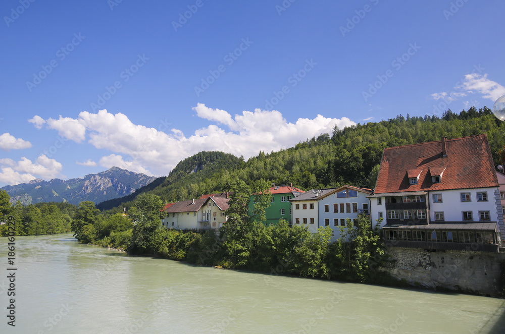 Lech River in Fussen in Bavaria, Germany