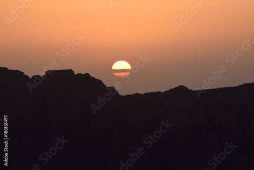 Sonnenuntergang über Petra
