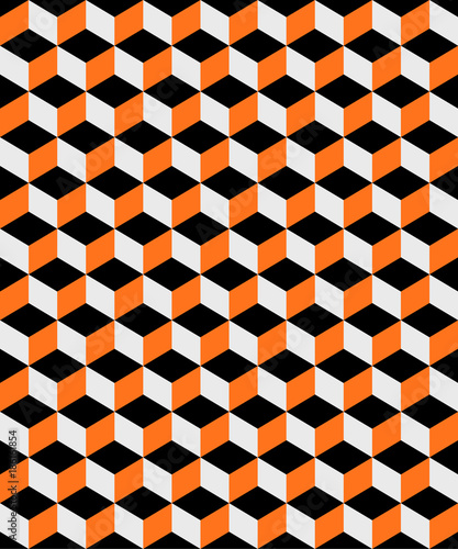 Abstract Orange and Black Cubes Background Illustration