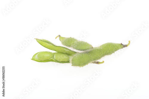 Fresh peas isolated on a white background