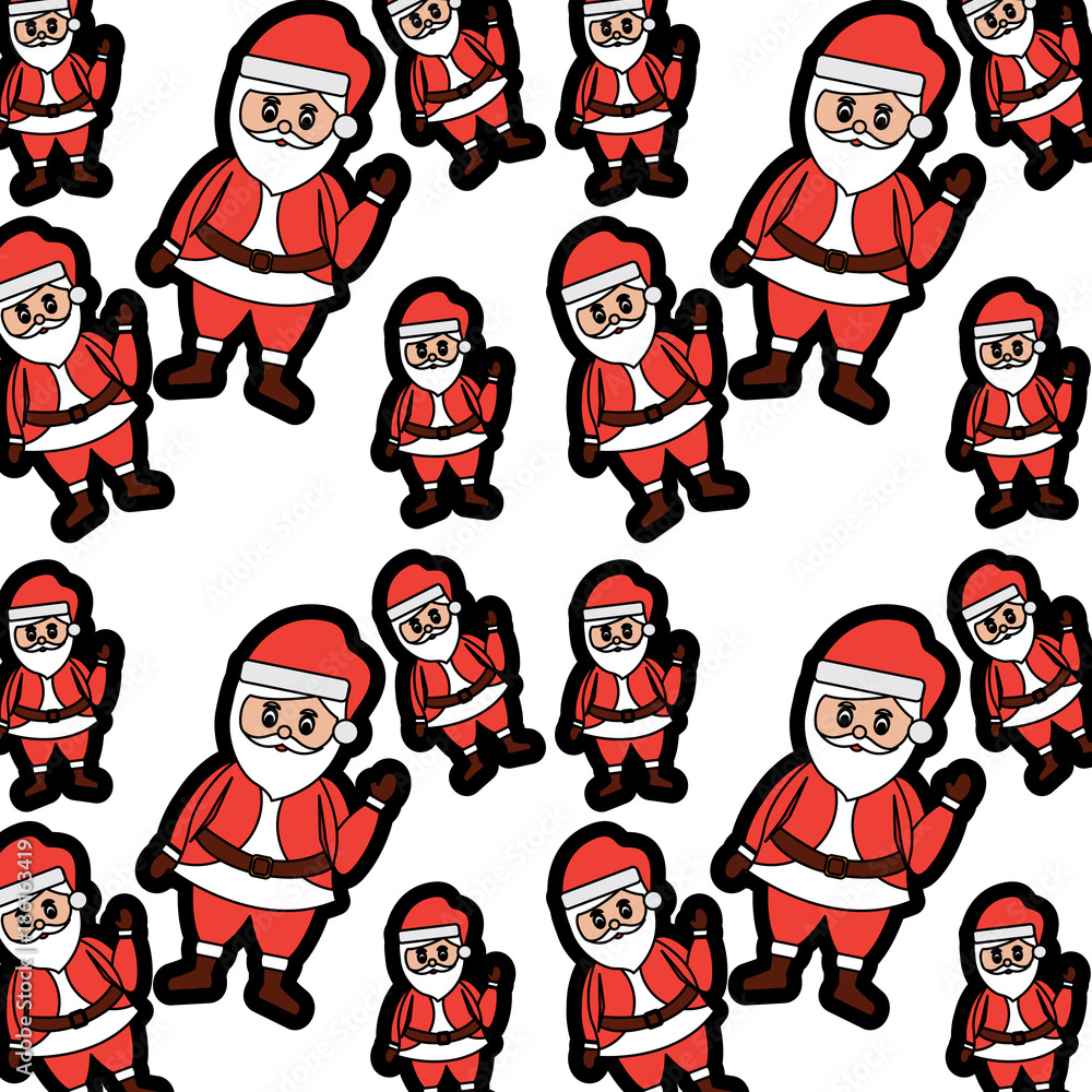 Fototapeta premium santa claus christmas related pattern image vector illustration design 