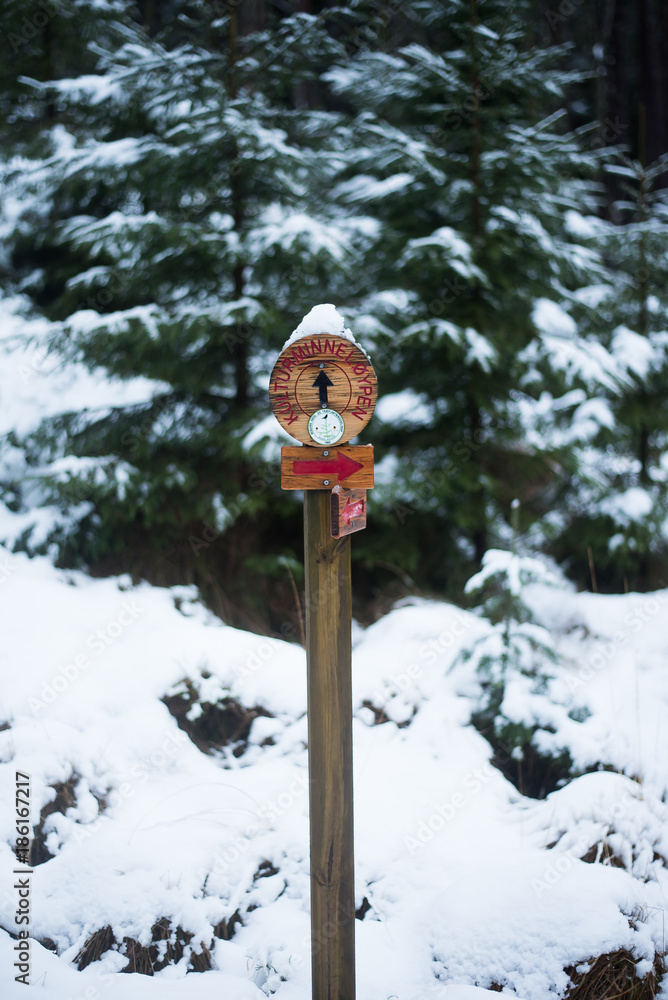 This way, sign, Bergen, Norway
