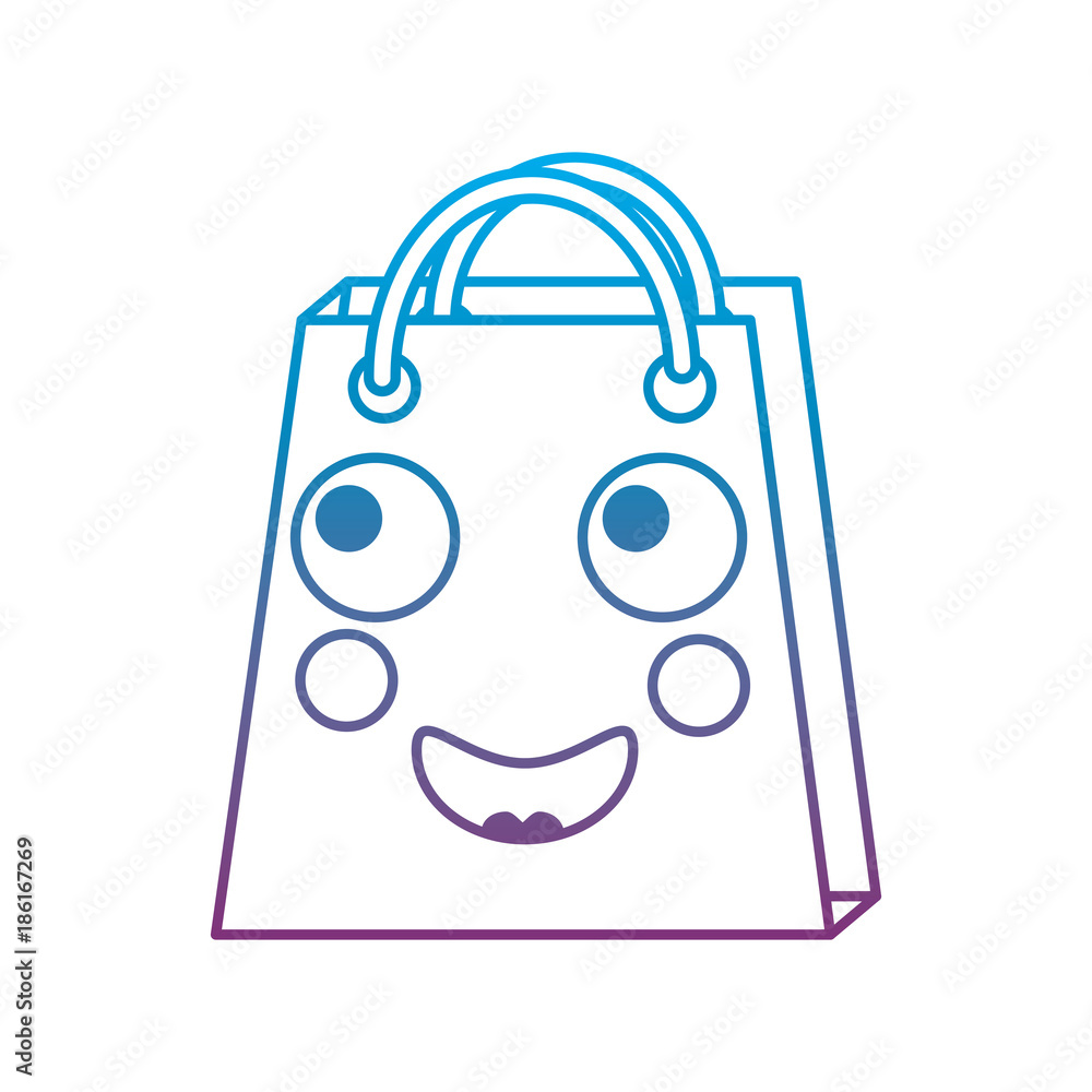 shopping bag happy emoji icon image vector illustration blue to purple ombre line shopping bag happy emoji icon image vector illustration blue to purple ombre line