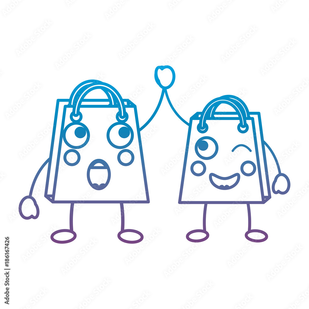 shopping bag emoji icon image vector illustration design black line blue to purple ombre line shopping bag emoji icon image vector illustration design black line blue to purple ombre line